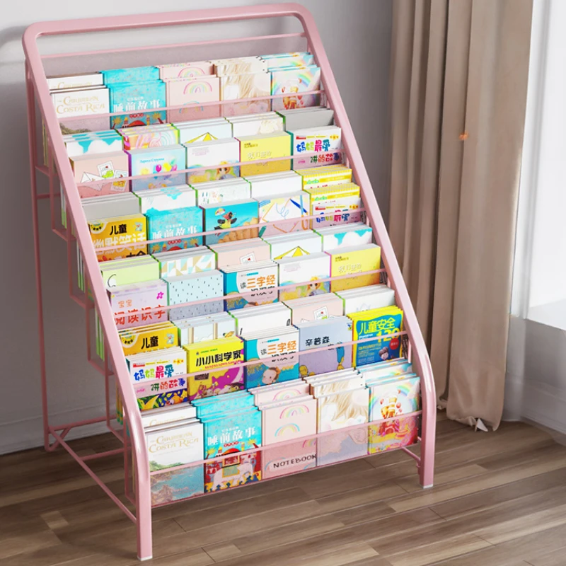 Children Bookcases Aesthetic Room Furniture Storage Living Cabinet Type Book Magazine Rack Estanteria Habitacion Iron Shelf Home