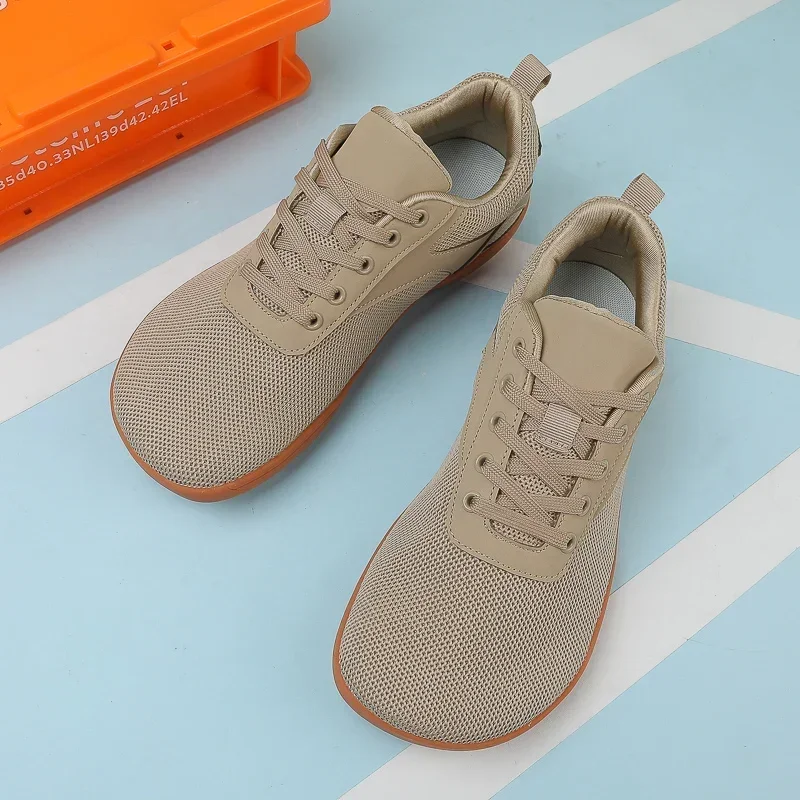 New Men's Wide Minimalist Barefoot Sneakers Unisex Minimalist Artificial Sneakers Lightweight Adjustable Slip On Walking Shoes 3