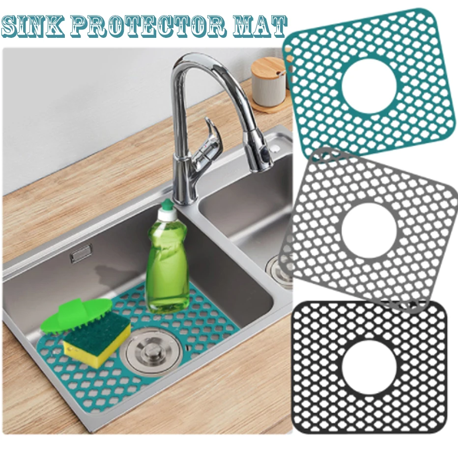 Sink Protectors for Kitchen Sink,Sink Mat,Grid Silicone Kitchen