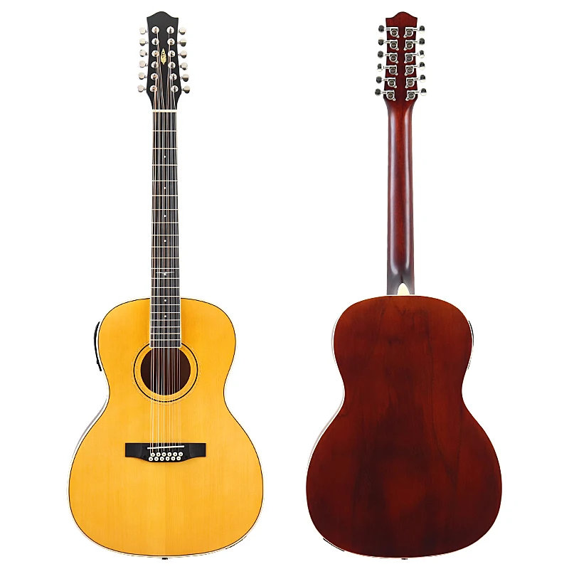 Acoustic Guitar 41 Inch Acoustic Guitar 12 String Folk Guitar High Gloss Acoustic Spruce Wood Top Matte Finish Can Add EQ