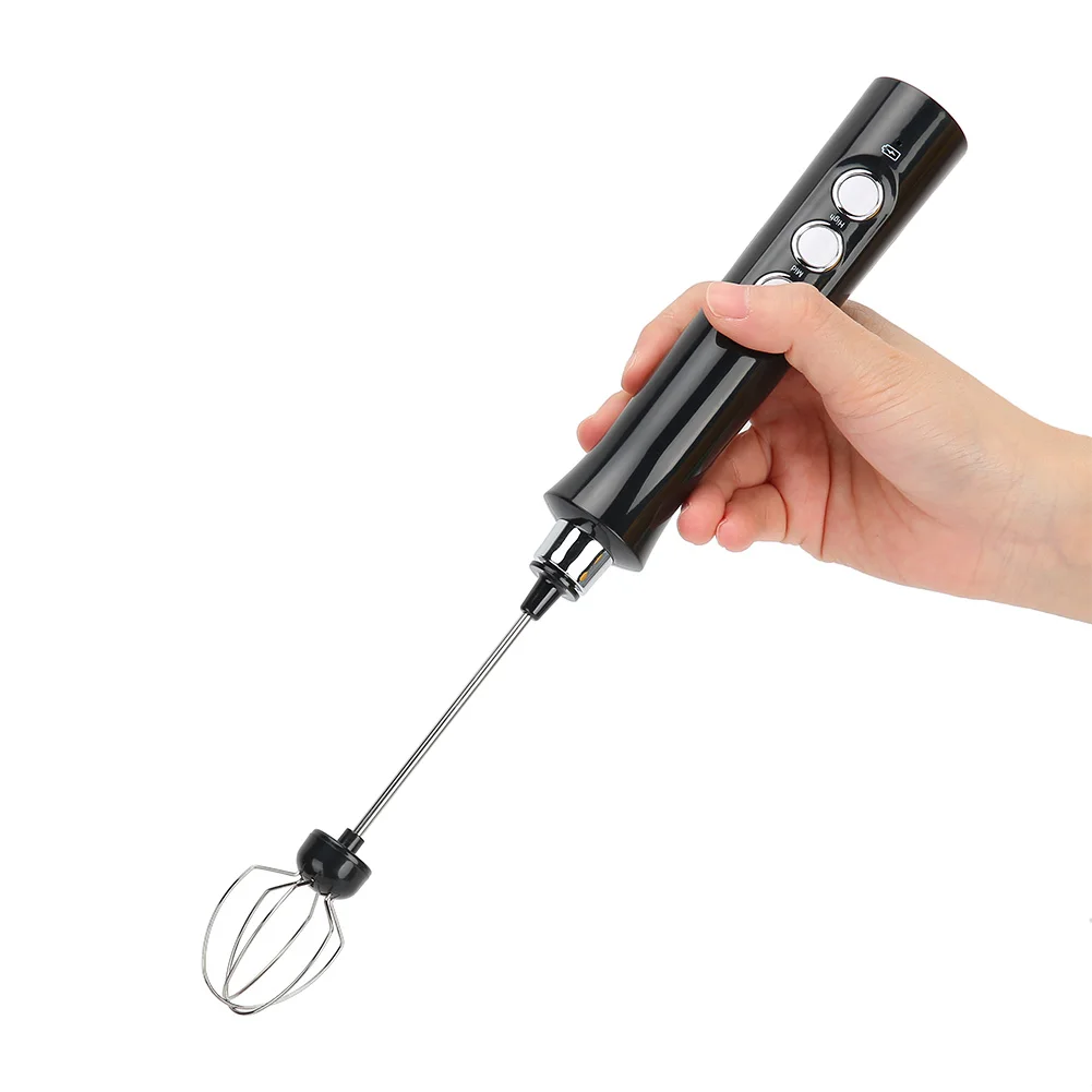Handheld Automatic Milk Frother, Electric Milk Frother, USB Charging, 3 Speeds, Egg Beater, Milk Shaker for Home Kitchen 2