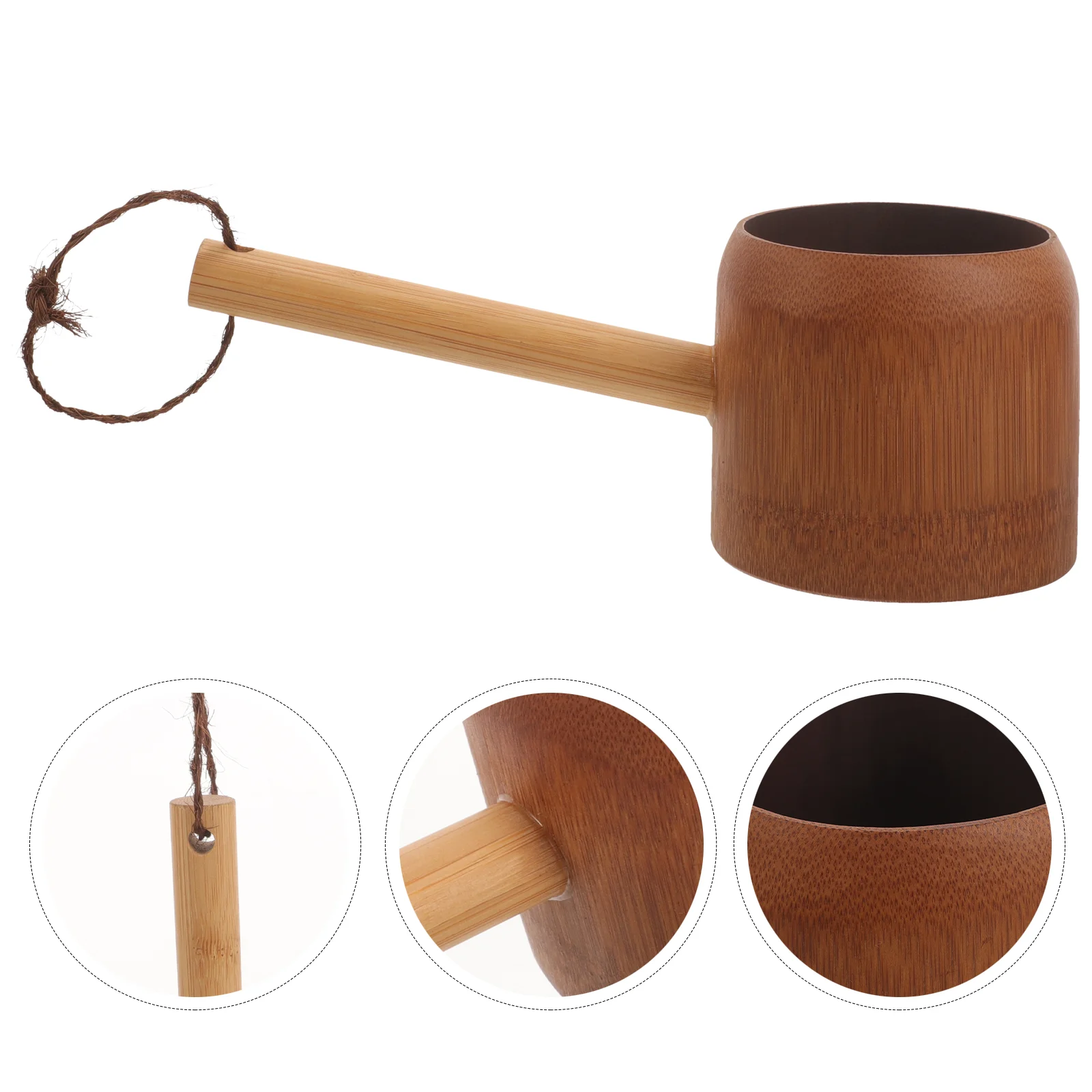 Bamboo Old Fashioned Shampoo Spoon 2500X1000X900CM Bath Cup for Rinsing Hair Shower