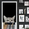 Lovely Cartoon Cat Printed Japanese Door Curtains for Children's Room Kitchen Entrance Decor Linen Partition Doorway Curtains 2
