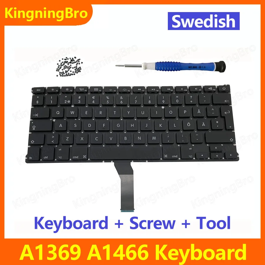 Новая сменная клавиатура/набор винтов для Macbook Air 13 &quotA1369 A1466 шведская Клавиатура
