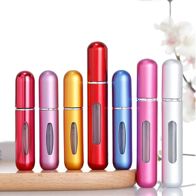 Spray Bottle 5/8ml Mini Perfume Portable Refillable Aluminum Atomizer for Travel Cosmetics