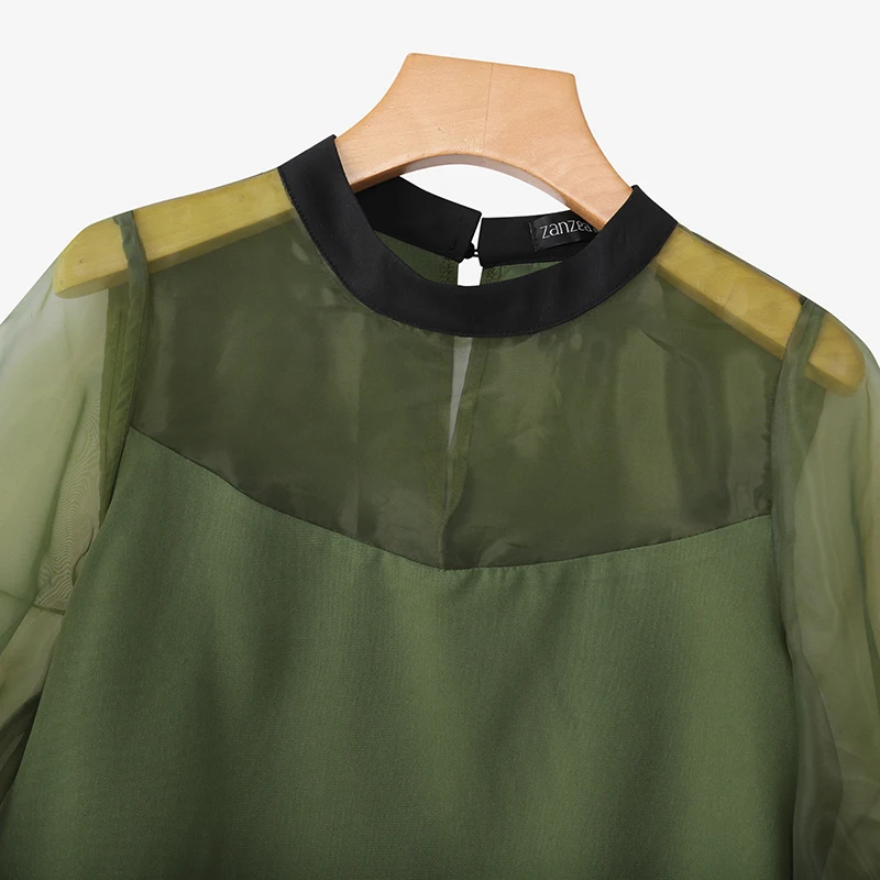 ZANZEA 2025, Mode Spitze Blusas Frauen Elegante Aushöhlen Bluse Beiläufige Lose 3/4 Laterne Hülse Tops Herbst Oansatz Pullover – Detail 11