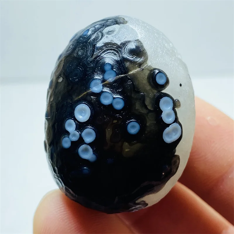 

Natural Black Sardonyx Agate Alxa Gobi Eye Mineral Specimen Energy Crystal Chakra Reiki Healing Stone Home Decoration