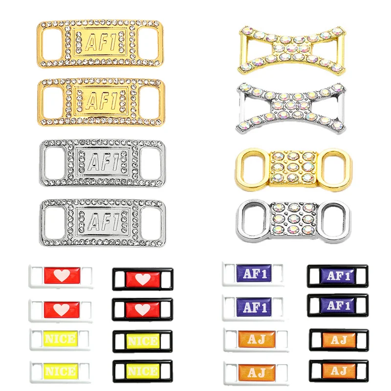 2022 Fashion Diamond Af1 Shoe Charms Laces Buckle Quality Metal