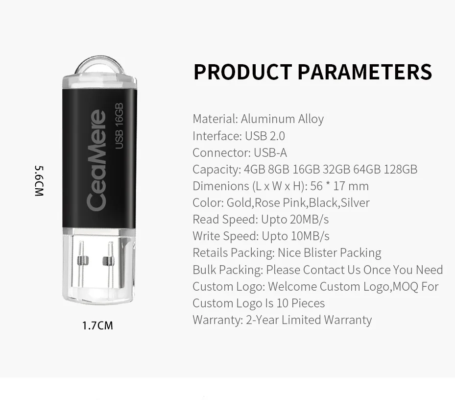 thumbnail image 4 of 100 unidades de memoria USB 2,0 con logotipo personalizado, 4 GB, 8 GB, 16 GB, 32 GB y 64 GB, memoria USB de alta velocidad, 4 of 5