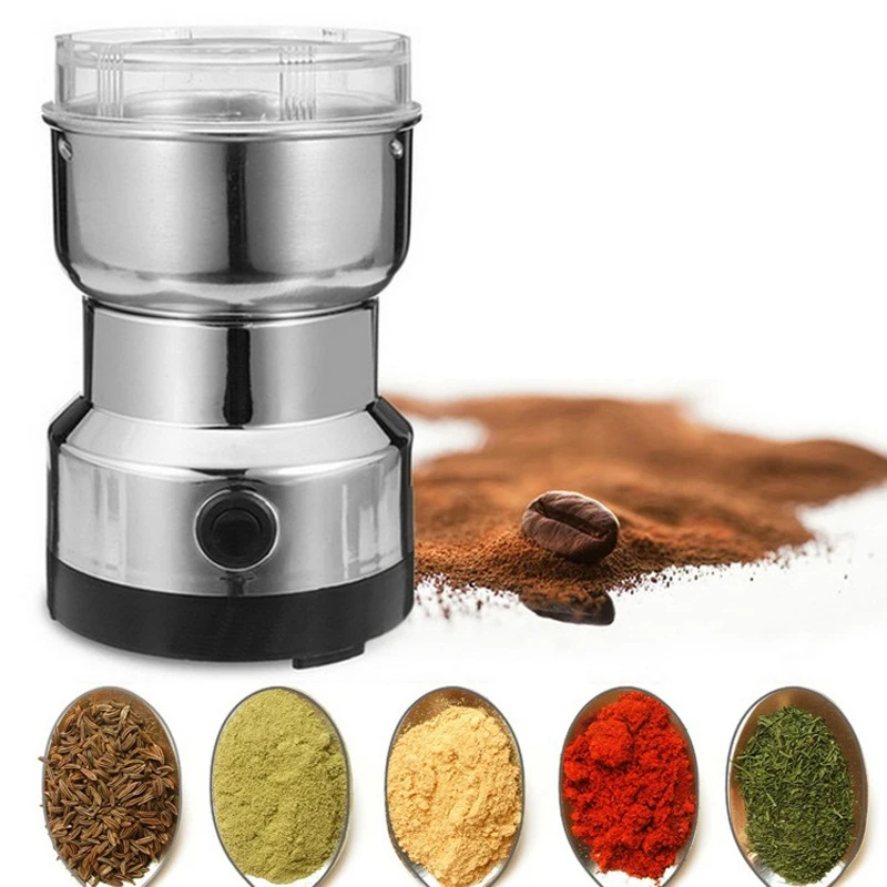 

Electric Coffee Grinder Multifunction Stainless Steel Blade Cafe Spice Mill Blender Nut Bean Seeds Grinding Smash Machine 220V