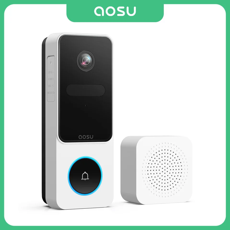 ✨新品未使用✨　AOSU 5MP画質 インターホン ワイヤレス ドアベル 防犯 Amazon.co.jp: aosu インターホン ワイヤレス 工事不要 充電式