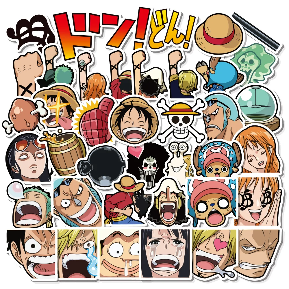 40pcs One Piece Anime Stickers Skateboard Guitar Stickers Cute ...