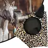 Horse Fly Face Cover Leopard Print Pattern Equestrian Supplies Comfortable Breathable Anti-Mosquitoes Cover Horse Care Product 3