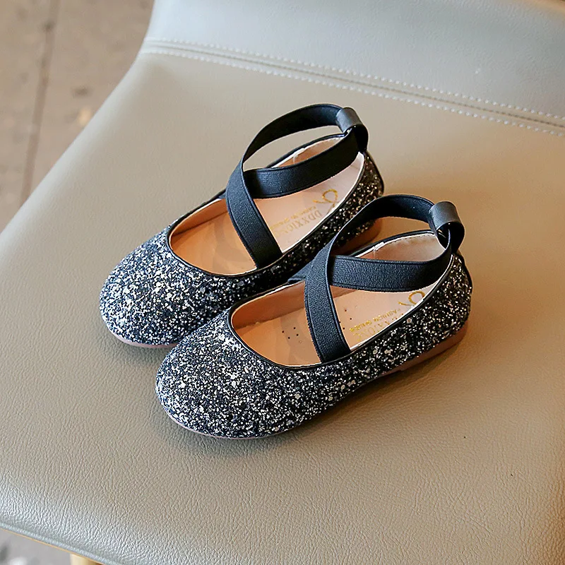 Girls Princess Shoes Spring Autumn Baby Soft Sole Dance Ballet Flats Three Color Kids Pink Bling Cute Footwear 26-35 - 3