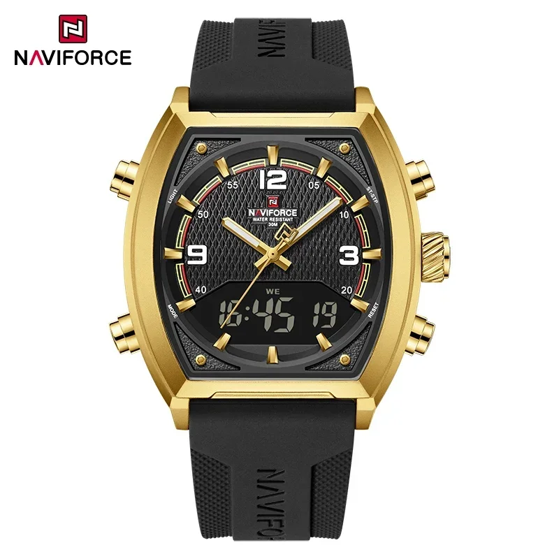 NAVIFORCE Men's Military Sports Watch - Dual Time Display, Water Resistant Outdoors Wristwatch