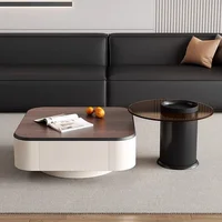 Tables basses esthétiques, table basse moderne de luxe, table d'appoint tendance avec rangement, Mesa De Centro, meubles de salon 1