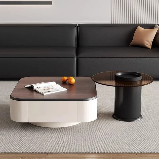 Tables basses esthétiques, table basse moderne de luxe, table d'appoint tendance avec rangement, Mesa De Centro, meubles de salon 1