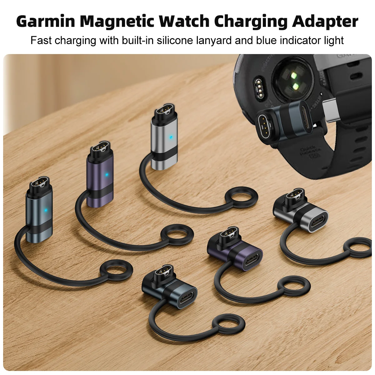 시계 충전기 어댑터 타입 C 암-수 충전 커넥터 Garmin Fenix 7/7S/7X/6/6X/6S 등과 호환 가능