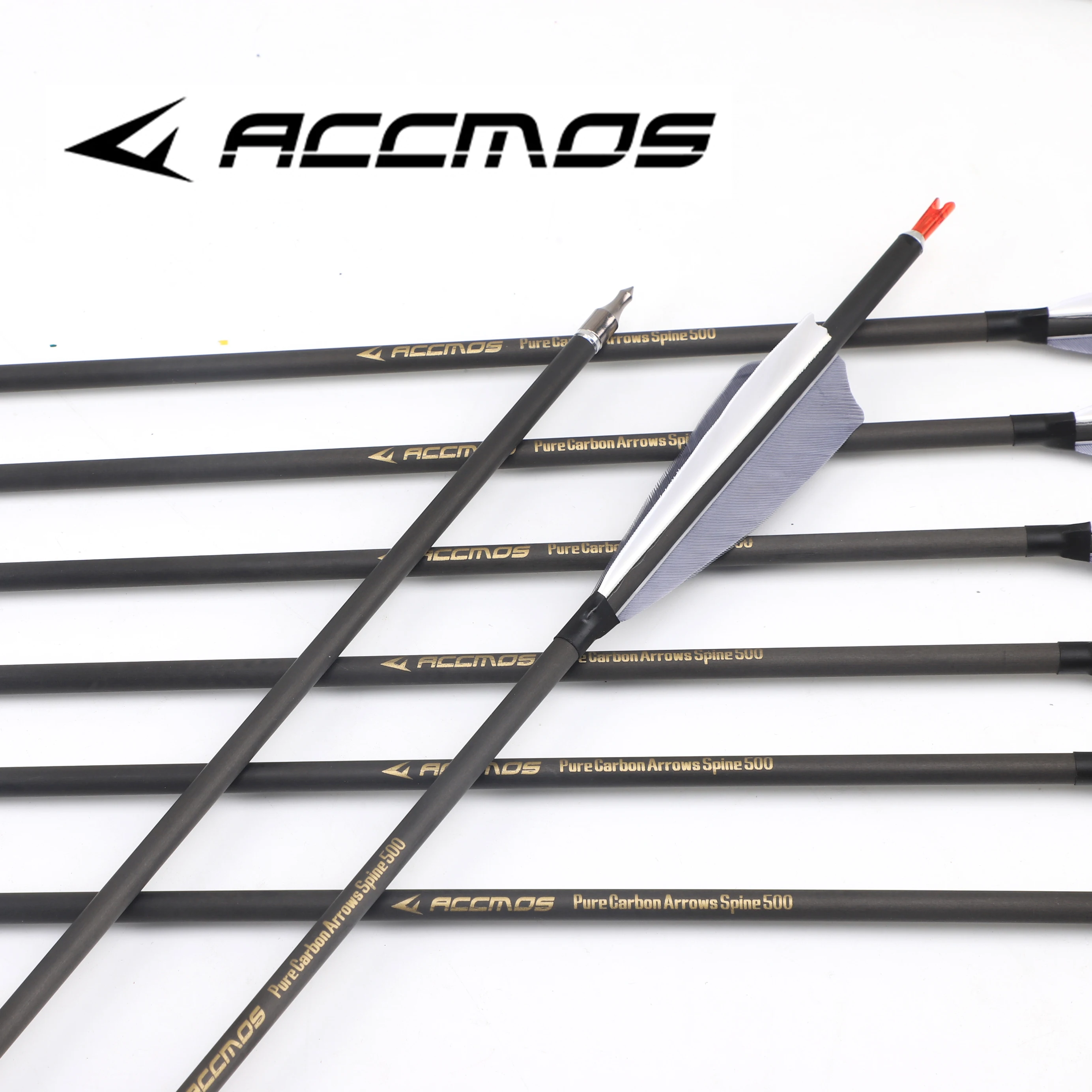 Pure Carbon Arrow ID6.2mm Spine 300 400 500 600 700 800 6/12p For Compound/Recurve Bow Shooting Archery Hunting