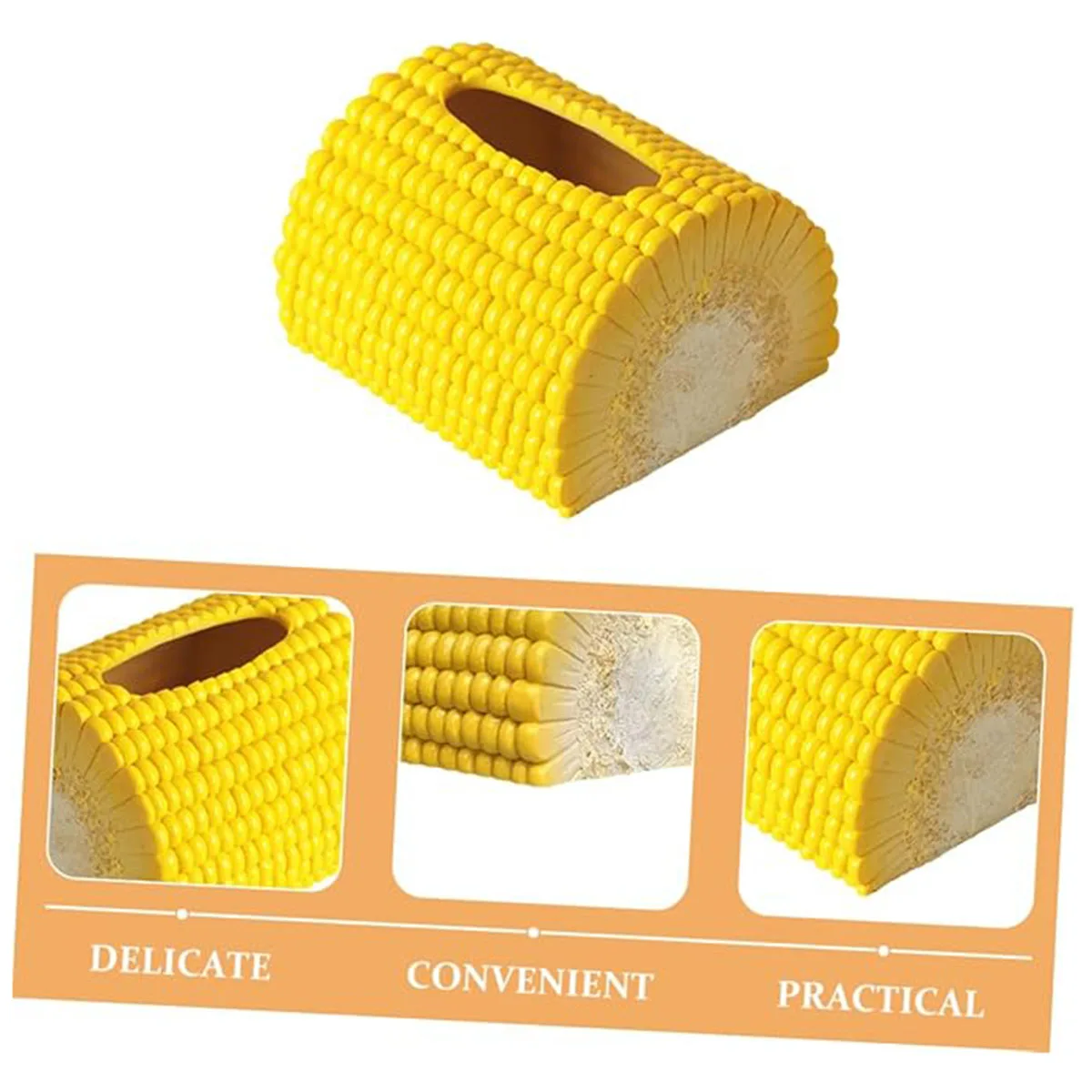 Corn Tissue Box Desktop Tissue Holder Desktop Storage Box Tissue Dispenser Novelty Napkin Holder Tissue Holder Tissue Dispenser Decorative Tissue Holder Home Decoration 5