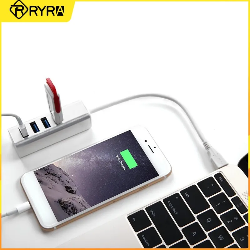 

RYRA usb 3.0/type-c hub aluminum alloy shell usb hub support common USB devices 4 port splitter one for four external hard drive