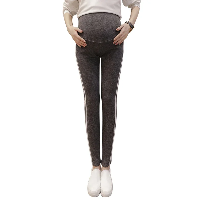 Winter maternity clothes plus velvet leggings high elastic stitching warm pants soft thick cotton trousers for pregnancy 5
