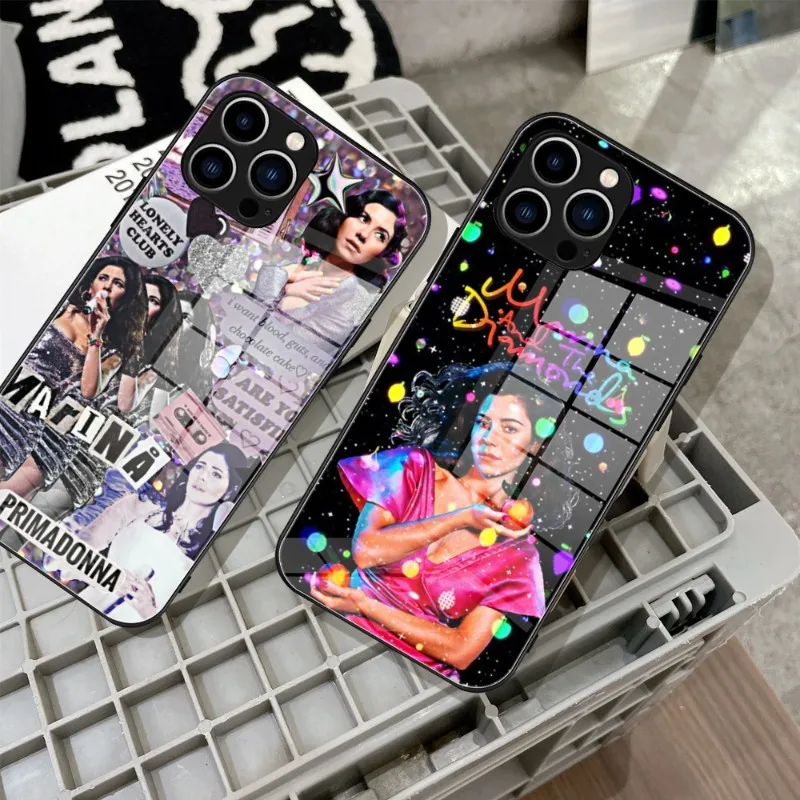 

Singer Marina and the diamonds Phone Case Tempered Glass For IPhone 14 13 11 12 Pro 8 7 Plus X 13 Pro MAX XR XS MINI SE Covers