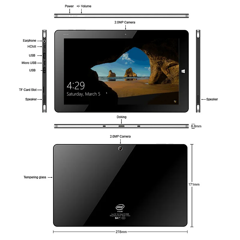 10.6 Inch Windows 10 Tablet PC - 2GB DDR, 64GB ROM, X5-Z8300 CPU, Quad Core, Dual Camera, 6000mAh Battery Description Image.This Product Can Be Found With The Tag Names Automotive, Beauty Health, Computers Electronics, Fashion, Home Garden, Online shopping, Phones Accessories, Toys Sports, Weddings Events