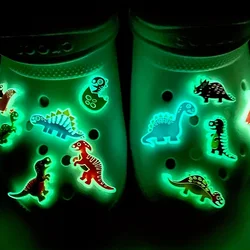 Luminous Dinosaur Shoe Charms Set - 12-Piece Glowing Decoration (12pkonglong)