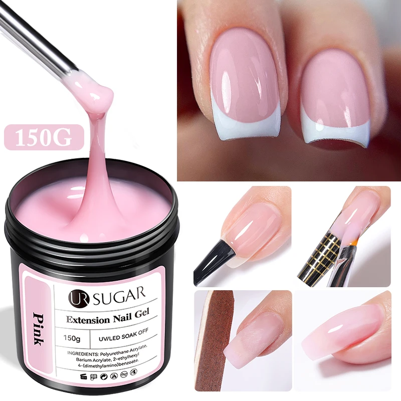 UR SUGAR 150g Extension Gel UV Set With 30ml Top Coat Base Gel Refill Package Camouflage Hard Gel Varnish Nail Art Manicure Kit 4