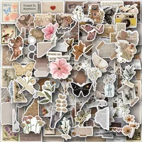 10/30/60/120PCS Retro Art Flower Butterfly Aesthetic Stickers Vintage Decal Laptop Phone Luggage Scrapbook Car Graffiti Sticker 1