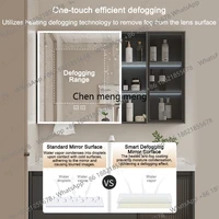 ชุดอ่างล้างหน้าติดผนังดีไซน์หรูหราทันสมัย พร้อมอ่างล้างหน้าในตัว กระจกอัจฉริยะป้องกันฝ้า และตู้เก็บของในห้องน้ำ 4