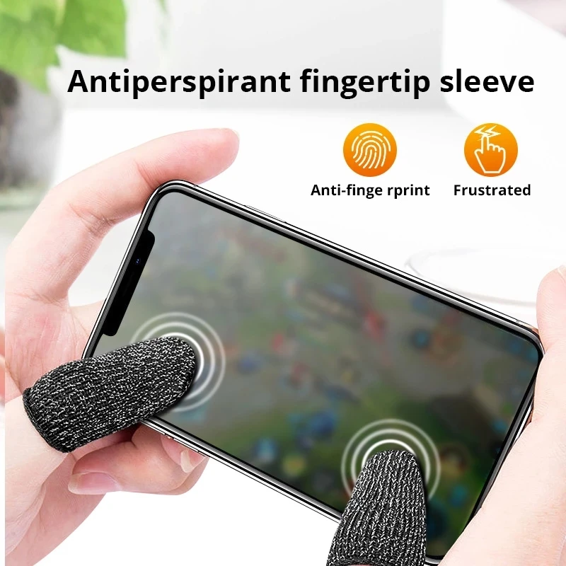 

Gaming Finger Sleeve Breathable Fingertips For Games Anti-Sweat Touch Screen Finger Cots Cover Sensitive Mobile Touch Glove