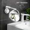 Wall Mounted Folding Arm Extend Bathroom Mirror 3X Magnification Double Side Makeup Mirrors 360 Degree Rotation 2