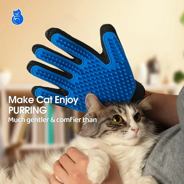 TPR Material Pet Grooming Gloves Hair Removal Mitt For Dogs Cats Bath Brush Massage Shedding Control Waterproof 5