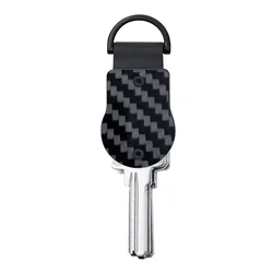 Sleek Compact Metal Key Organizer & Holder (Carbon fibre black)