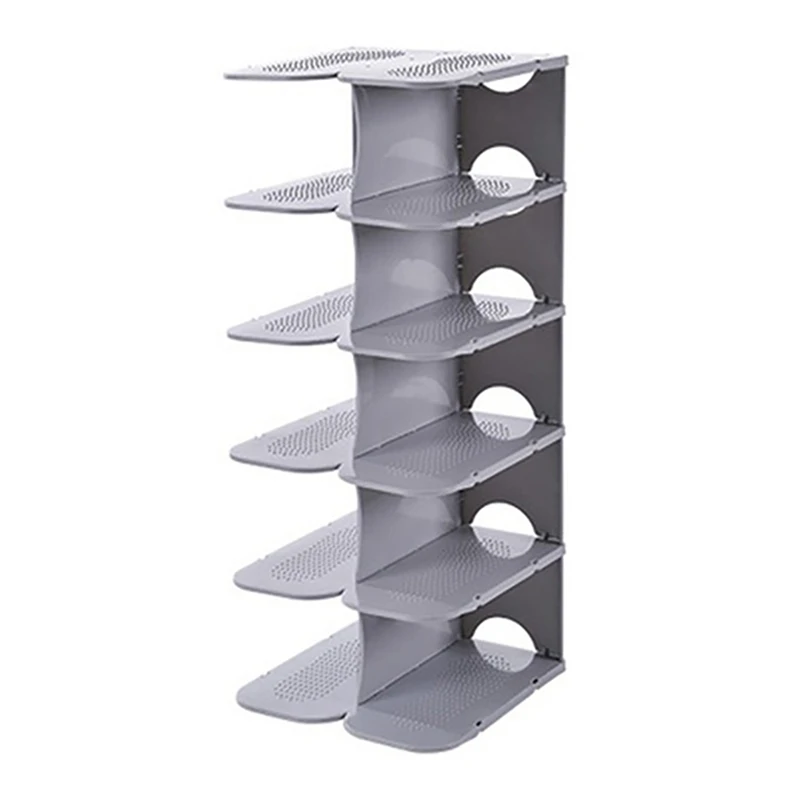 

DIY Assembly 6 Layers Stand Shoe-Shelf Stackable Shoe Cupboards Shoe Rack Space Saving For Hallway Safety Shoe