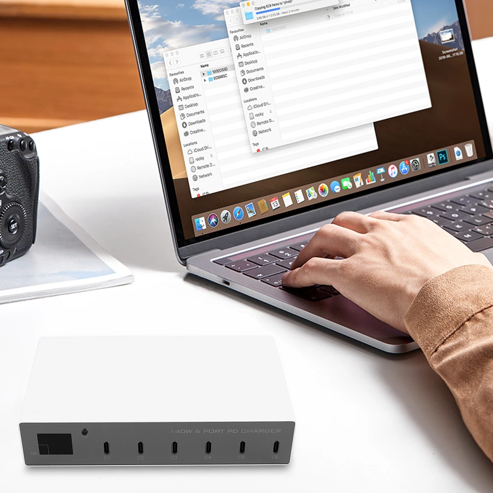 

Зарядное устройство с 6 портами, 140 Вт, с ЖК-дисплеем