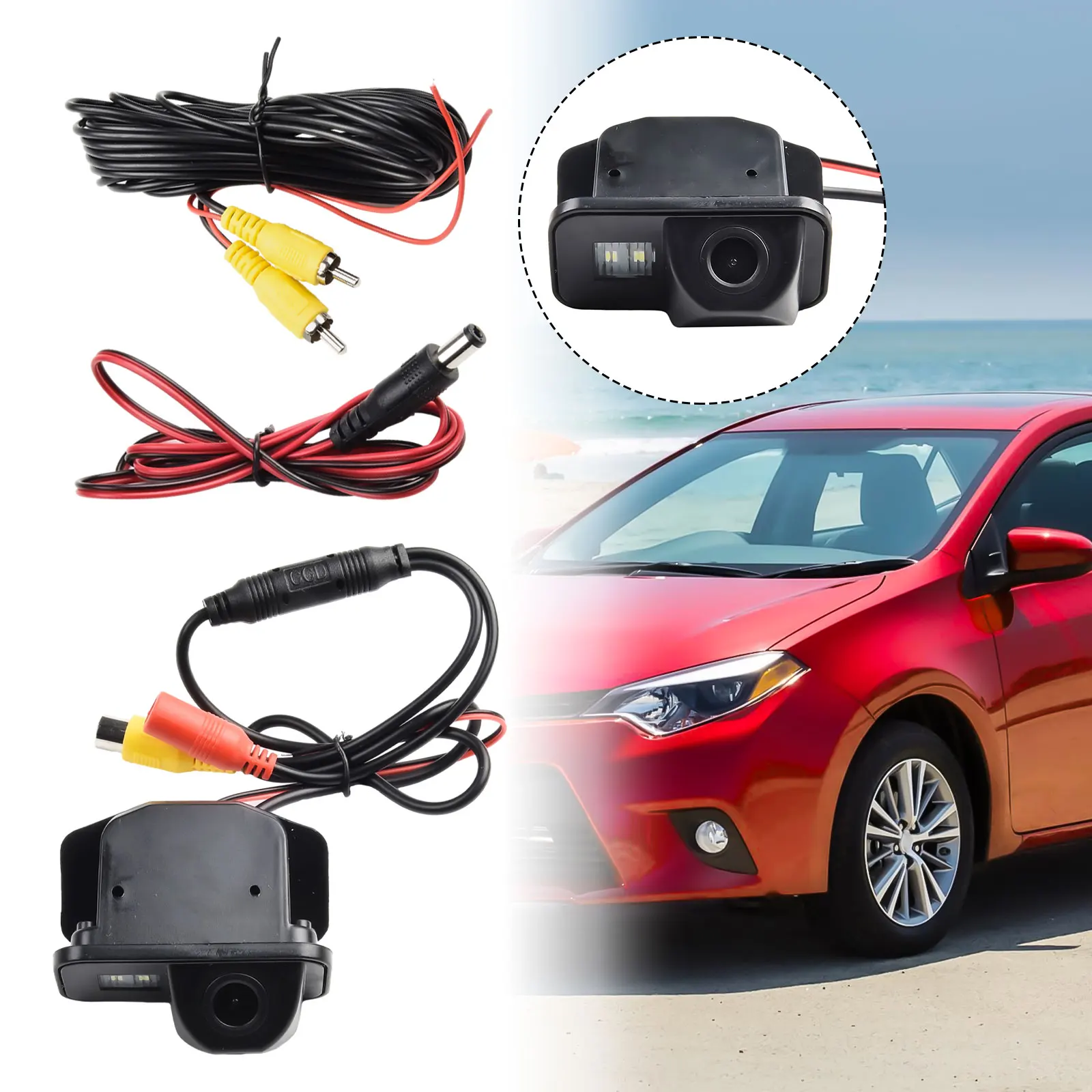 

180 Degree Car Rear View Camera For Toyota 2011-2013 Reversing Camera Black Plastic 18.5mm 12V Power DC12V ≥80mA Current