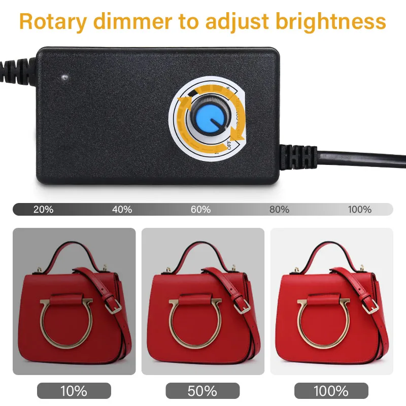 24''x24''x24'' Foldable Photo Studio Box Professional Light Box 126 LED Brightness Dimmable Shooting Tent with 5 Backdrops