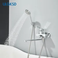 Chrome Alloy ติดผนังอ่างอาบน้ําก๊อกน้ําฝักบัวหมุนยาวก๊อกน้ําอ่างอาบน้ําก๊อกน้ําในครัวเรือนอ่างอาบน้ําชุดฝักบัว ﻿ ﻿ 4