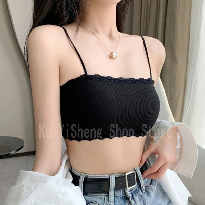 Women Lingerie Bra Cotton camisole top girl no underwire chest pad Adjustable to fit small chest vest wrap bra student bra