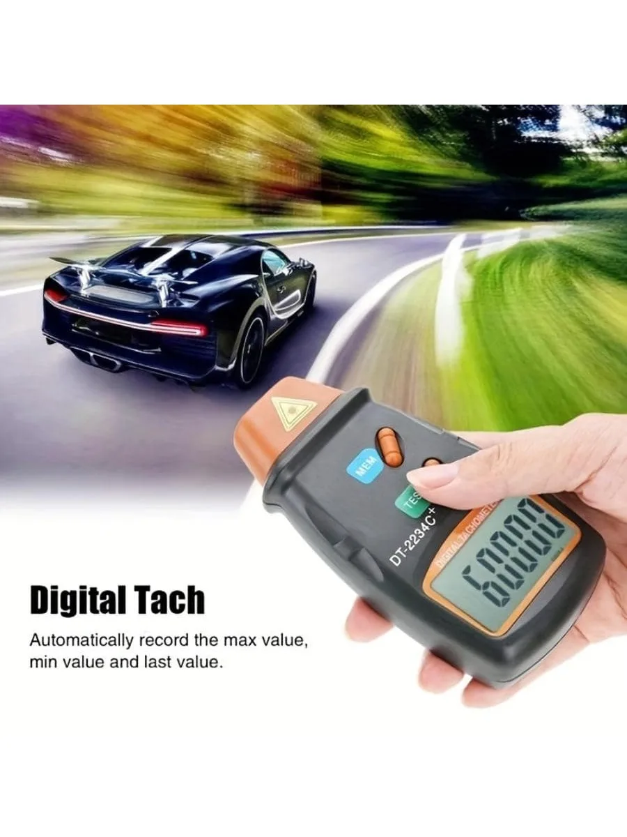 

DT-2234C+ Digital Photo Tachometer Digital Engine Tachometer Digital Speedometer Digital Laser Photo Tachometer Non Contact Tach