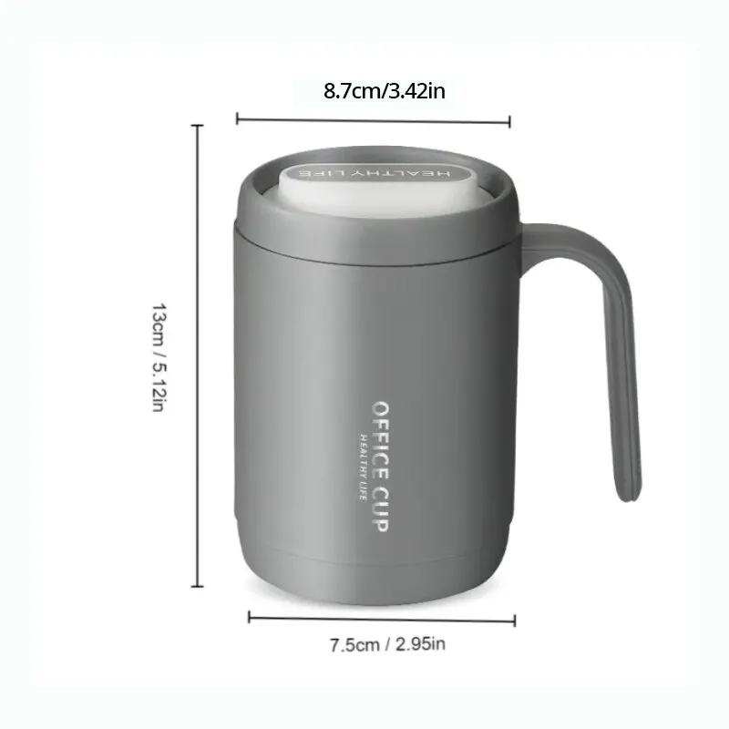 Grey Creative PP Liner Drinking Cup Portable Office Large Capacity Covered Milk Coffee Cup Gift For Kitchen Travel Domestic plastic cup 1pc