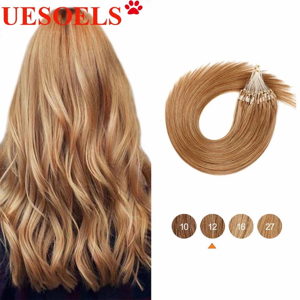 200S Loop Micro Ring Beads Human Hair Extensions 100% Real Remy Nano Blonde  100G