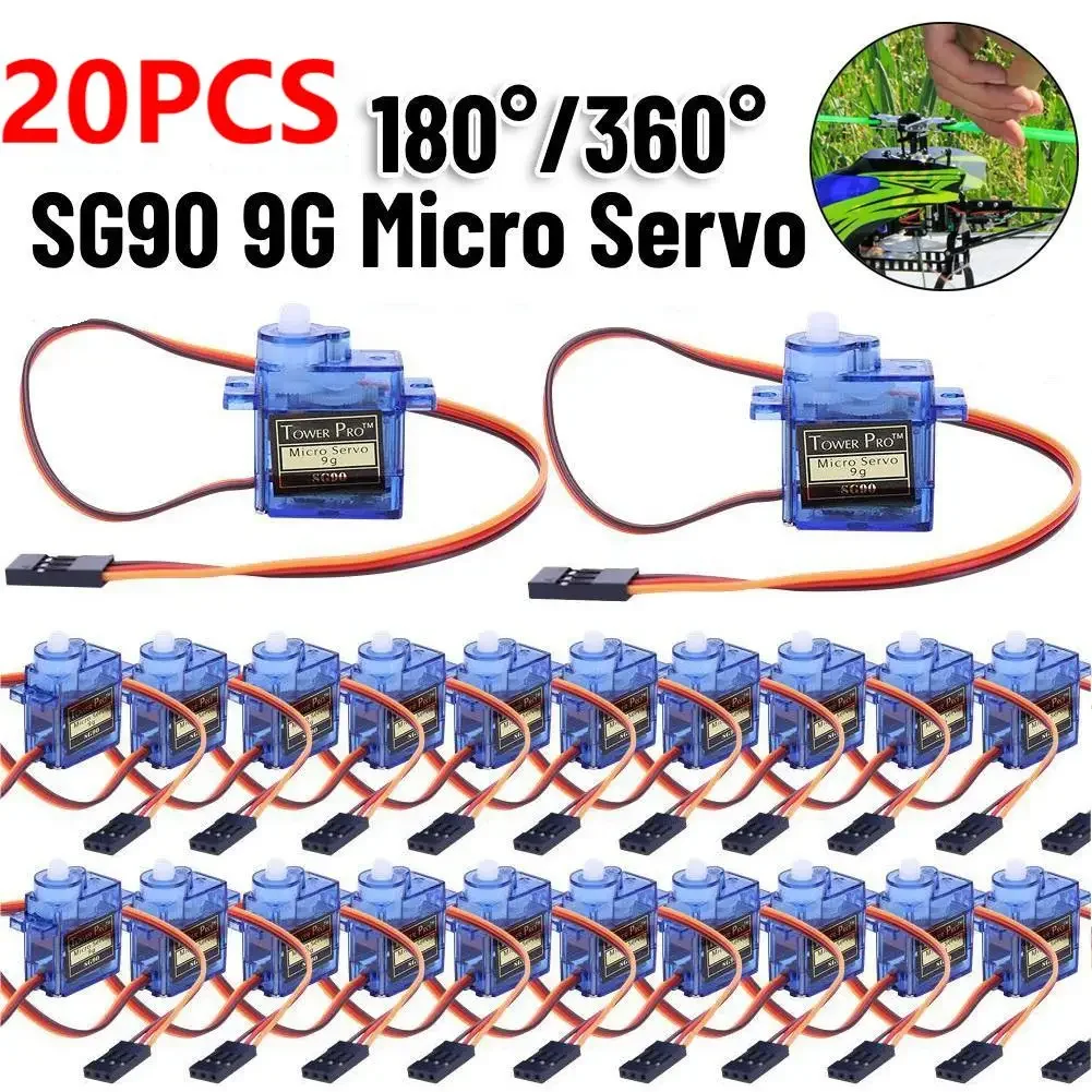 5 Pezzi Micro Servomotore 9G SG90, 180° Servo Digitale Per Robotica, Aerei RC, Barche, Modellismo, Mini Servo Per Hobby