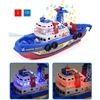 Spray Water Swim Pool Electric Boat Bathing Rescue Model Fireboat with Light Music LED Creativity Toys for Baby Kids Children 5