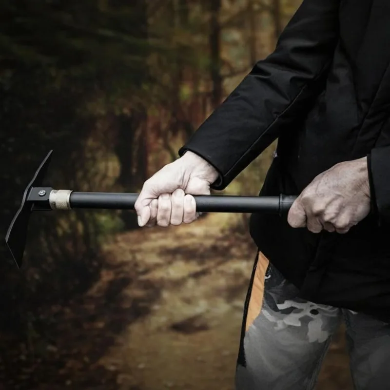Manganese Steel Small Pickaxe Foldable Engineer Pickaxe Portable Tool Outdoor Camping and Soil Excavation Garden Hand Tools