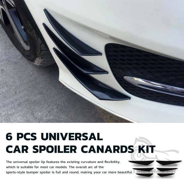 6PCS Universal Rubber Car Front Bumper Lip Protector Rear Diffuser