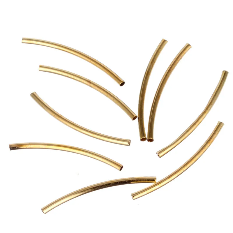 

50Pcs/bag 20/25/30/35mm Golden Slivery Alloy Tube Elbows Connectors For Jewelry Making Bracelet Necklace DIY Crafts Wholesale